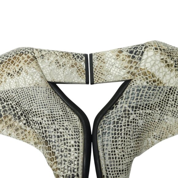 Diba True Pay Phone Chelsea Ankle Boots Womens 8 Reptile Print Zip Block Heel - Picture 14 of 16